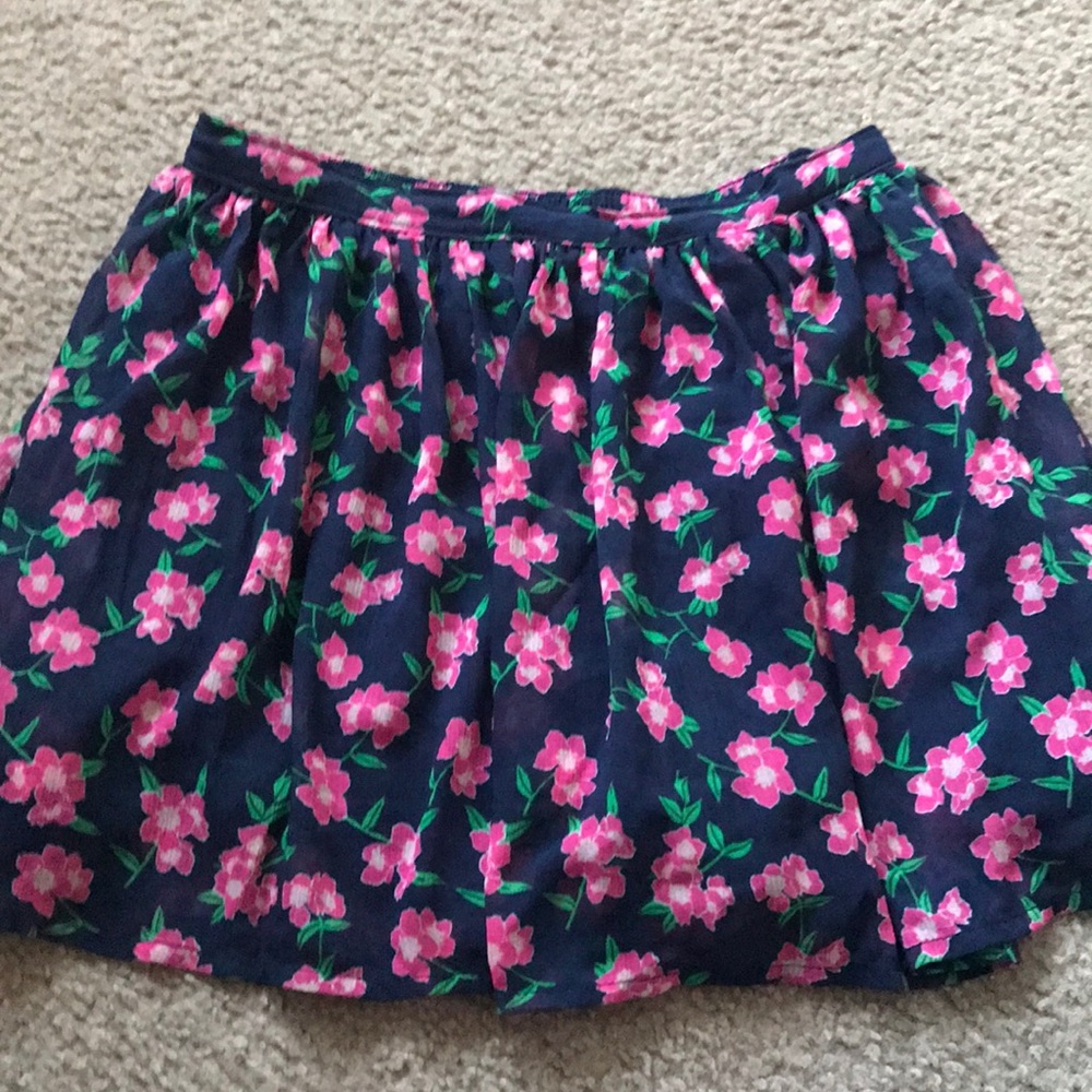 Navy skirt with Pink floral design